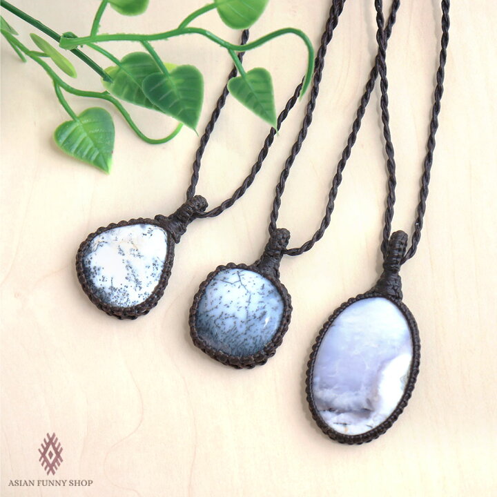 楽天市場】【SALE価格】マクラメ ストーンネックレス メルリナイト  
