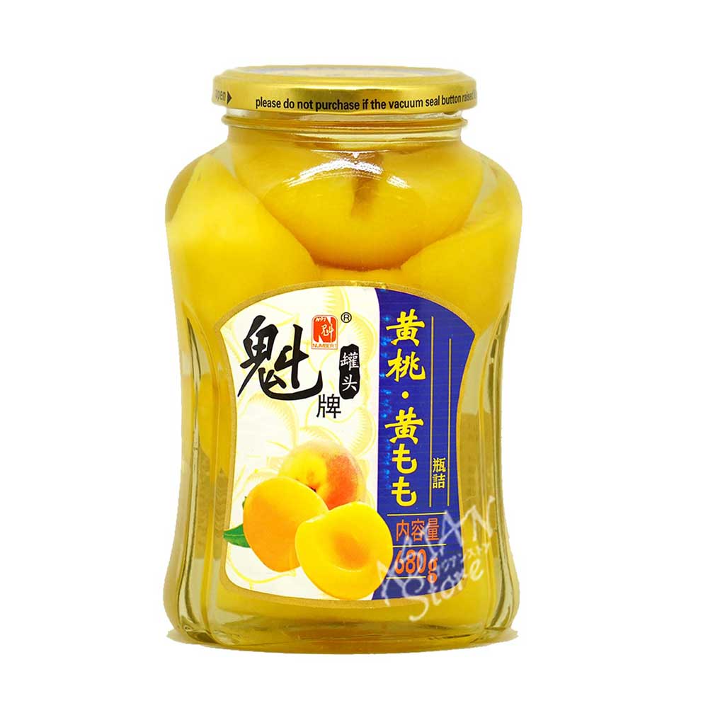 黄桃瓶詰／魁牌黄桃罐頭680g