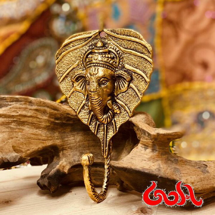 楽天市場】【30%OFF】インドの神様 真鍮 ガネーシャ ハンガーフック 
