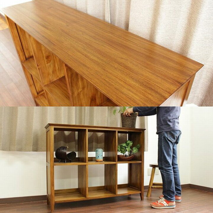 楽天市場】アジアン家具 キャビネット フリーラック 本棚 マルチラック 