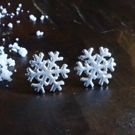 ピアス 雪の結晶 スノーフレーク シルバー925 マット レディース 金属アレルギー対応 アクセサリー かわいい スタッド プレゼント