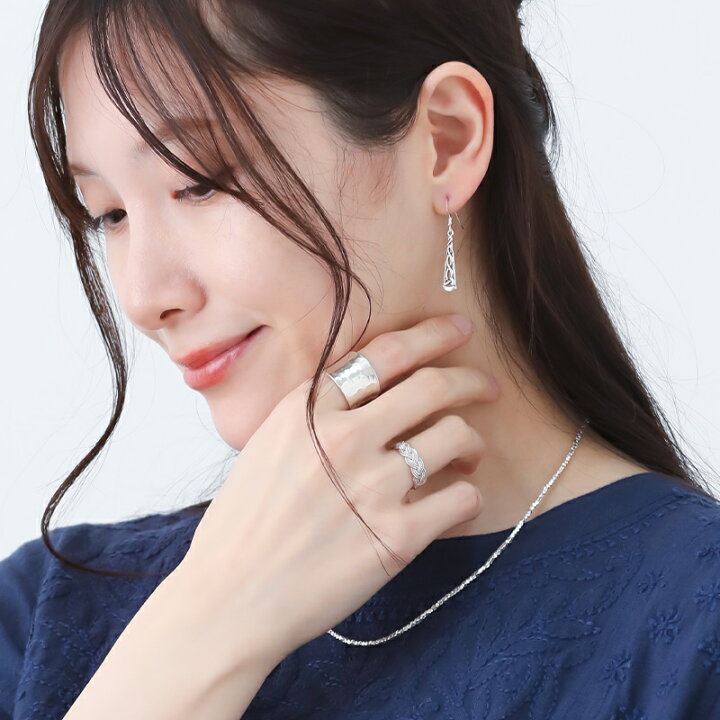 楽天市場】カレンシルバー リング 槌目 ワイド レディース メンズ 13号 