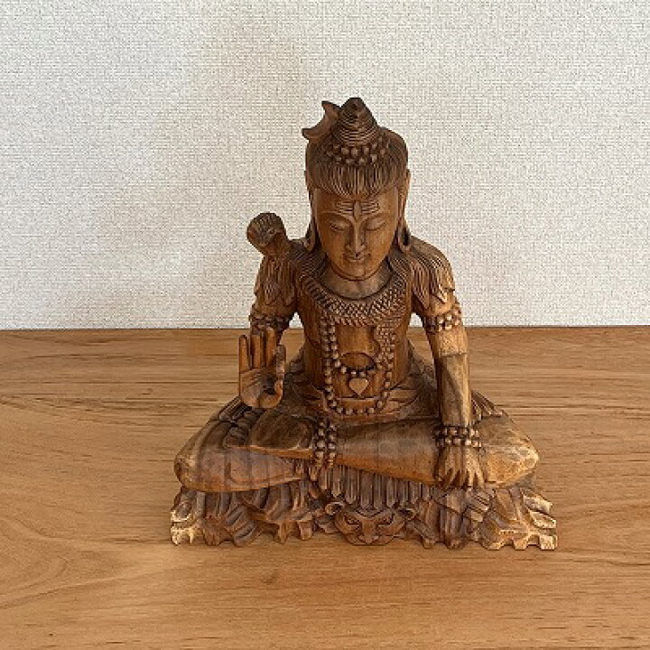 楽天市場】シヴァ神の木彫り 40cm 座像 木製 スワール無垢材 シバ神 