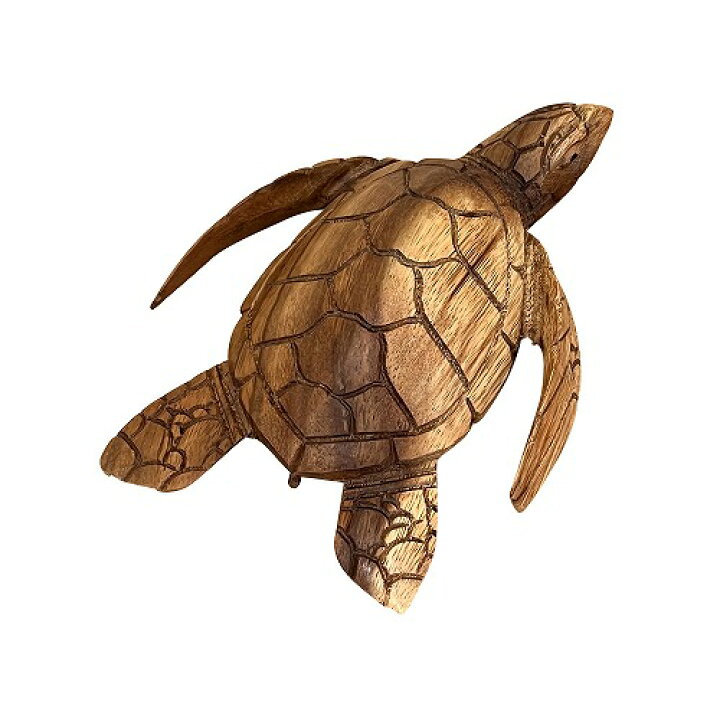 楽天市場 ホヌの木彫りの置物 海亀 13cm Asiantique アジアンティーク