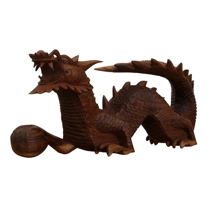 楽天市場】ドラゴンの木彫り 龍の木彫り スワール無垢材 左向き 40cm 