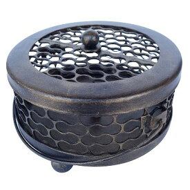 蚊取り線香立て アイアン製 アンティーク調 ブラック＆ゴールド 蚊取り線香ケース 蚊取り線香たて 蚊取り線香入れ 蚊取り線香スタンド 和雑貨 レトロ ビンテージ 鉄 アジアン雑貨 バリ雑貨【北海道・沖縄県配送不可】380531