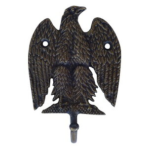 イーグルフック 真鍮製 アンティークゴールド 壁掛け吊り下げフック アメリカン雑貨 鷹 鳶 隼 鳥 壁掛けフック アイアン 金具 ブラス レトロ調 ビンテージ調 BRASS HANDLE DIY U-111【メール便】370