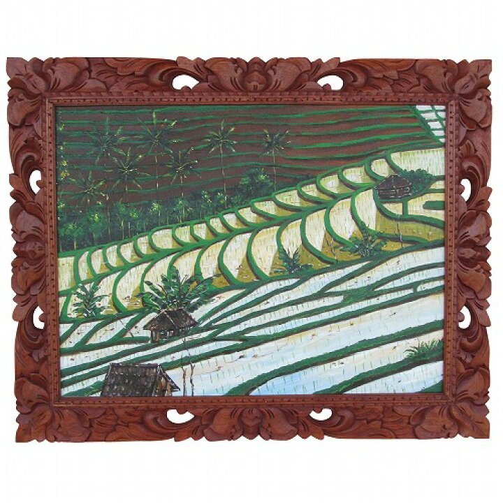 楽天市場】ライステラスの絵 バリ島の田園風景画 100X80 アジアン雑貨 