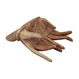 手の形をしたカードホルダー 両手 ハンドカードホルダー 木彫りオブジェ 名刺サイズ 手の置物 名刺ケース フライヤー入れ【北海道・沖縄県配送不可】040411