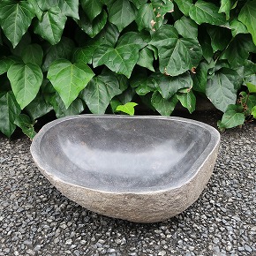 楽天市場】天然石をくり抜いた手水鉢 リバーストーン 42X33.5 Sサイズ 