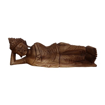 楽天市場】涅槃像 ブッダの木彫り 30cm スワール無垢材 涅槃仏像 釈迦