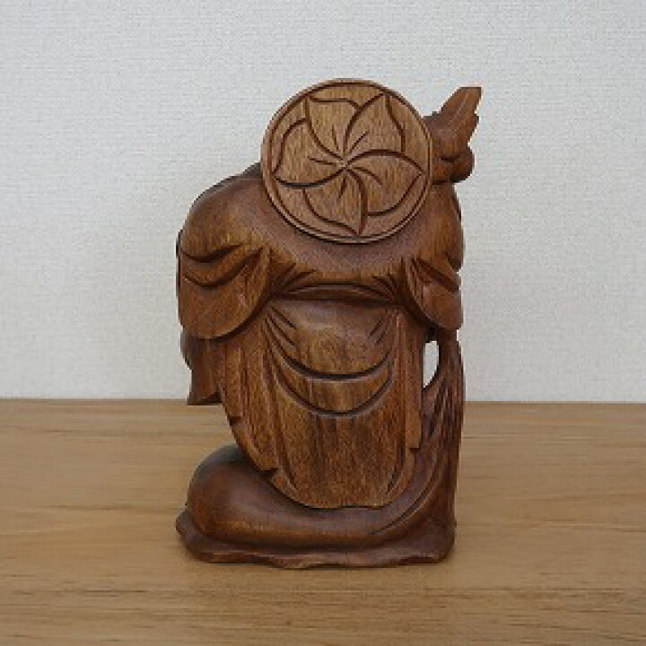 楽天市場】布袋さんの木彫り 立像 木製 スワール無垢材 30cm 七福神 