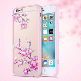 【Clearance Sale!!】【メール便 送料無料！】【iPhone8 / iPhone7専用 ケース】★ラインストーン タトゥー風 クリアケース 梅 サクラ 山茶花 フレーム風★ ☆ TPUセミハードケース☆【10P03Sep16】