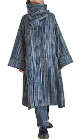 ざっくりジョムトン手織り綿オフネックラッピングコート （JFS-175-03）