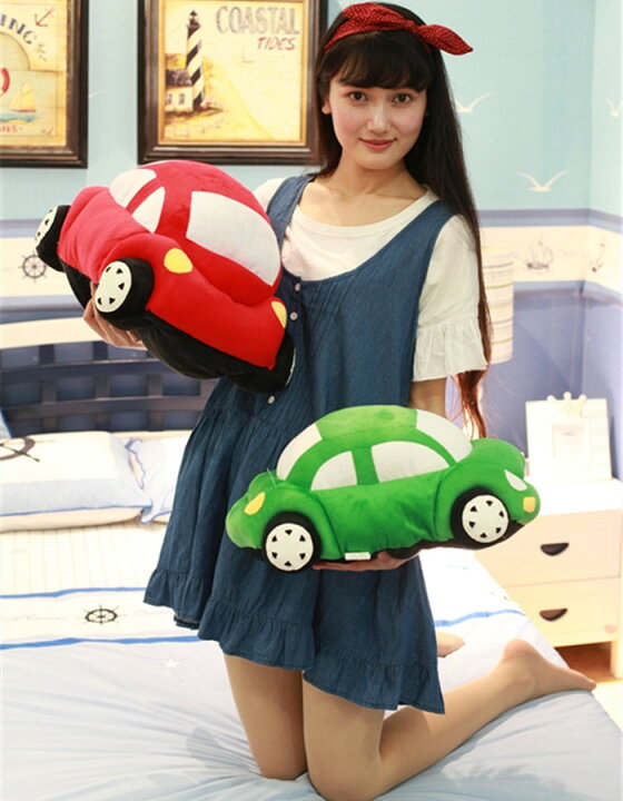 楽天市場】車 ぬいぐるみ カー 乗り物 ブルー ピンク グリーン レッド 