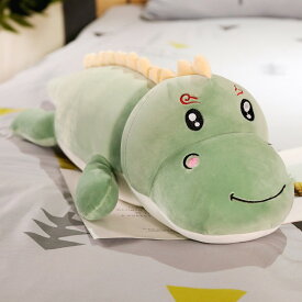 恐竜 ぬいぐるみ 可愛い龍 ふわふわ枕 柔らかい癒し系アニマル 恐竜ピロー　グリーンとピンク クッションとして　抱き枕としてお子様のおもちゃとして 使い方いろいろ　50cm
