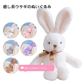 【送料無料】可愛いうさぎのぬいぐるみ ホワイト　ピンク　パープル　ブラウン　グレーの5色　2023年干支 玩具 出産祝い 結婚祝い ギフト 子供や大人の 誕生日 や クリスマス プレゼントに 子供部屋やリビングのインテリアに