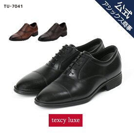 texcy luxe(テクシーリュクス) ビジネスシューズ 革靴 メンズ men's 就活 セレモニー 本革 抗菌 防臭 内羽根式 ストレートチップ 3E相当 24.5-28.0 TU-7041 アシックス商事