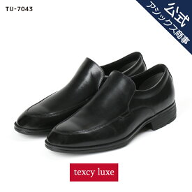 【父の日】texcy luxe(テクシーリュクス) 革靴 ビジカジ メンズ men's 本革 抗菌 防臭 ラウンドトゥ スリッポン 3E相当 24.5-28.0 TU-7043 アシックス商事
