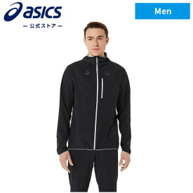 アシックス 防水透湿ジャケット パフォーマンスブラック×グレー 2011C79.009 ランニング 男性用 ランニングウェア ジョギング フィットネス