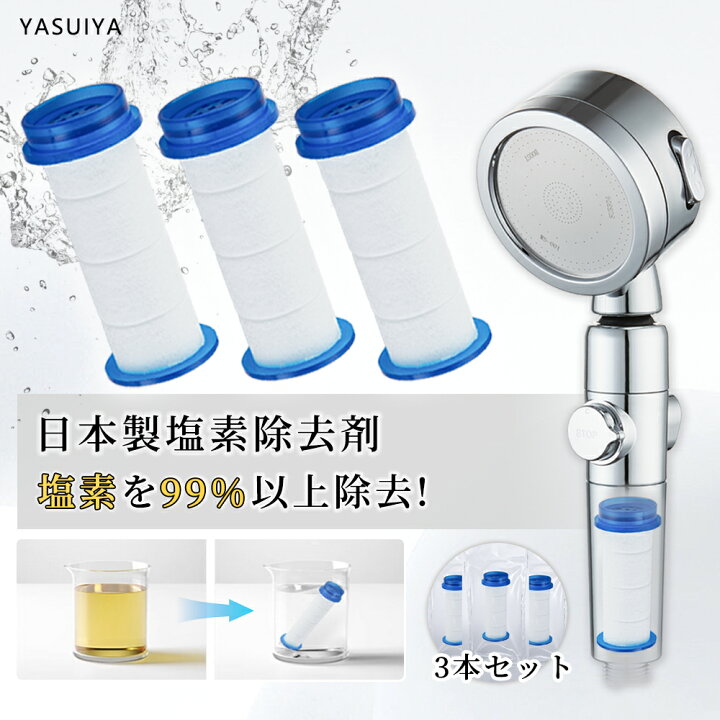 シャワーヘッド用交換フィルター3個セットIonac イオナック シャワー 