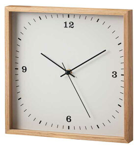 ウォールクロック〔ナチュラル〕/パイン材/スクエア/天然木フレーム/壁掛け時計/CLK-202NA