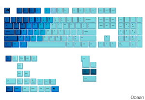 Glorious GPBT Gradient Keycaps - Ocean - US - Retail Of[VJ[̃L[LbvZbg I[VbGLO-KB-ACC-KC-GPBT-GR-OCN-US