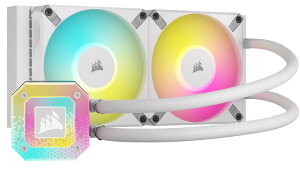 Corsair H100i ELT CAP XT WHT �|���v�w�b�h�ɍ��P�xARGB LED���� �����̌^CPU�N�[���[ 120mm×2 �z���C�g�bCW-9060072-WW