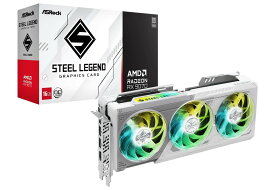 ASRock Radeon RX 9070 Steel Legend 16G OC ホワイトのトリプルファンクーラー装備 OC仕様のグラフィックボード｜RX9070 SL 16GO