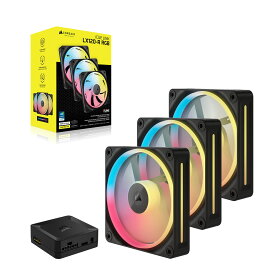 【ポイント10倍★要エントリー】 CORSAIR iCUE LINK LX120-R RGB Triple Reverse Fans Starter Kit 120mmファンx3 スターターキット ブラック｜CO-9051050-WW