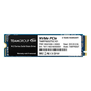 Team MP33 e2TB M.2(2280) 3D NAND 3.8mm PCIe SSD Gen3 x4 NVMe 1,800MB/s / 1,500MB/s ; 220K/200K IOPS; 1,000TBWbTM8FP6002T0C101