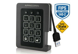 Apricorn Aegis Padlock SSD 1TB FIPS140-2 Level2F擾f[^ZLeBbASSD-3PL256-1TBF
