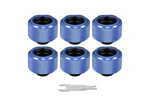 Thermaltake Pacific C-Pro G1/4 PETG 16mm OD PET-G�`���[�u�p�R���v���b�V�����t�B�b�e�B���O 6�Z�b�g �u���[�bCL-W210-CU00BU-B