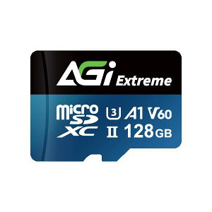 AGI TF238 Micro SDXC 128GB UHS-II U3 V60 A1 R/W up to 300/100MB/s SD[J[hϊA_v^tbAGI128GV6TF238