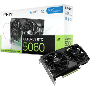 PNY GeFORCE RTX 5060 8GB Overclocked Dualfan 2�X���b�g��L GeForce RTX5060���� �O���t�B�b�N�{�[�h�bVCG50608DFXPB1-O