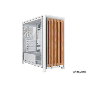 Corsair FRAME 4000D WOOD RS �~�h���^���[�^PC�P�[�X �z���C�g&�I�[�N�bCC-9011341-WW