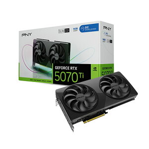 PNY GeForce RTX 5070 Ti 16GB OC SLIM 2�X���b�g���̃R���p�N�g�f�U�C�� ���^�O���t�B�b�N�J�[�h�bVCG5070T16DFSXPB1-O