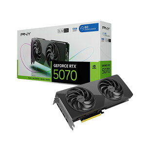 PNY GeForce RTX 5070 12GB OC SLIM 2�X���b�g���̃R���p�N�g�f�U�C�� ���^�O���t�B�b�N�J�[�h�bVCG507012DFSXPB1-O