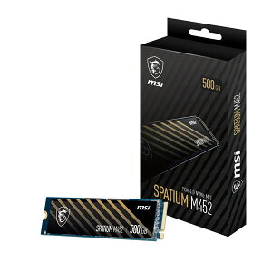 MSI SPATIUM M452 �e��500GB M.2 3D NAND 2.15mm PCIe 4.0 NVMe SSD�bSPATIUM M452 PCIe 4.0 NVMe M.2 500GB