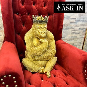 ゴリラ キラキラ gorilla 猿 ゴールド オブジェ インテリア インテリア小物 装飾 置物 インテリア雑貨 おしゃれ かっこいい 動物 雑貨 玄関 リビング ダイニング オフィス 玄関 贈り物 プレゼン