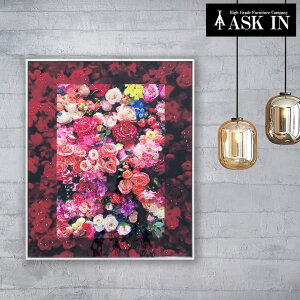 クリスタルアート バラ 53x63cm 花 ローズ レッド アートパネル おしゃれ キラキラ かわいい ゴージャス ラグジュアリー オフィス サロン カフェ 店舗 美容院 バー レストラン 開業祝い 新築祝