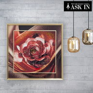 【公式】クリスタルアート バラ 51x51cm 花 ローズ レッド アートパネル おしゃれ キラキラ モダン かわ…