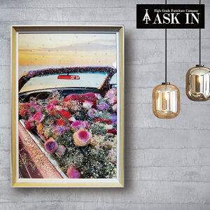 クリスタルアート パピネス406 アートパネル 44x64cm 花 ローズ アートパネル おしゃれ キラキラ かわいい ゴージャス ラグジュアリー オフィス サロン カフェ 店舗 美容院 バー レストラン 開