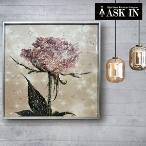 クリスタルアート アニイザベラ485 花 ローズ ピンク アートパネル おしゃれ キラキラ モダン かわいい ゴージャス ラグジュアリー オフィス サロン カフェ 店舗 美容院 バー レストラン 開業