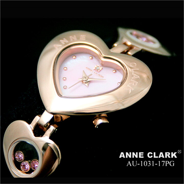 楽天市場 ベゼルもブレスも 全てが ハート モチーフの腕時計 Anne Clark ハートベゼル腕時計 Au1031 17pg レディース腕時計 ピンクゴールド 天然シェル ピンク文字盤 アンクラーク 時計 ブレスウォッチ かわいい 防水 アスカショップ ビジネス 鞄 財布