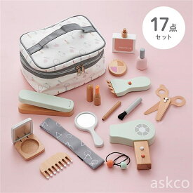 【 赤字覚悟！】送料無料 メイクセット メイクアップ おもちゃ お化粧セット おままごと おままごとグッズ 17点セット 専用バッグ付き ごっこ遊び お店屋さん お店やさん 美容室 メイク道具 化粧ポーチ おしゃれ 木製コスメセット 4歳 5歳 女の子 入園祝い 入学祝い