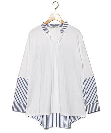 【期間限定P5倍】as know as ホソフトストラPO レディース 大きいサイズ トップス カットソー 長袖 プルオーバー オオラカ