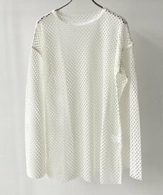 as know as パイピングメッシュロンT レディース トップス カットソー 長袖 プルオーバー メッシュ ロンT トレンド オーバーサイズ インナー かわいい おしゃれ カジュアル 春 夏 ピンキー