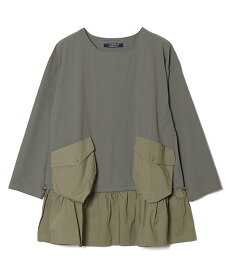 【期間限定P5倍】as know as ギャザシャカポケPO レディース 大きいサイズ トップス ブラウス かわいい おしゃれ カジュアル 上品 華やか 冬 春 配色 ポケット 秋 オオラカ