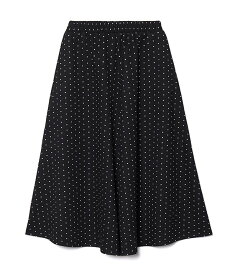 as know as ふわのびドットPT レディース 大きいサイズ ボトムス カットソー パンツ ワイドパンツ パンツ フレア カットソー 暖かい ドット 水玉 ポケット付き ウエストゴム ポリエステル レーヨン ポリウレタン オオラカ